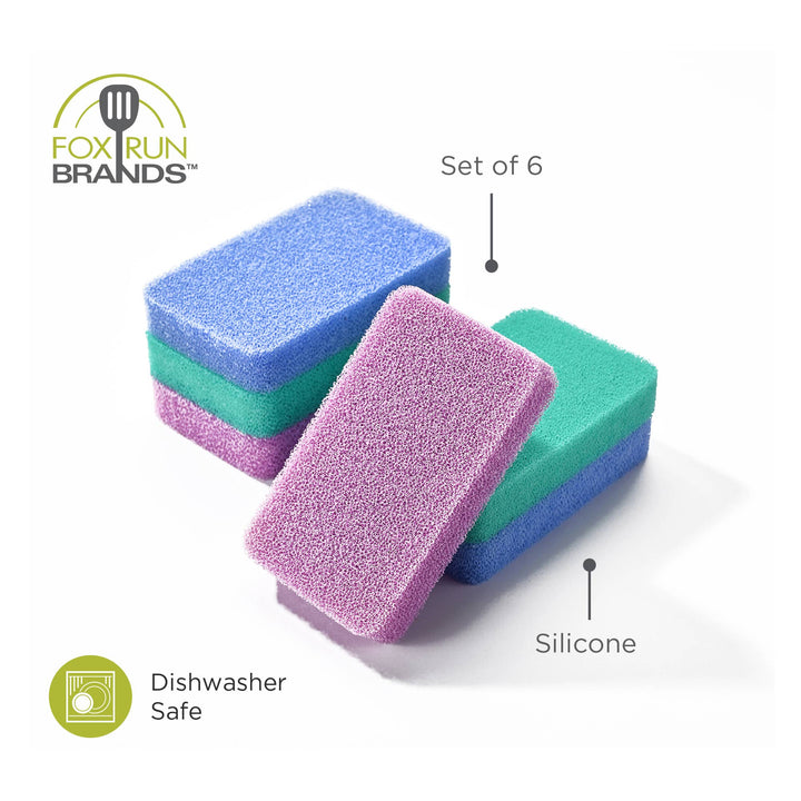 Fox Run Silicone Dish Scrubbers, Set of 6,Safe for Non-Stick