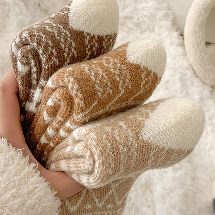 Extra Thick Wool Fair Isle Slouchy Socks_CWMS03217