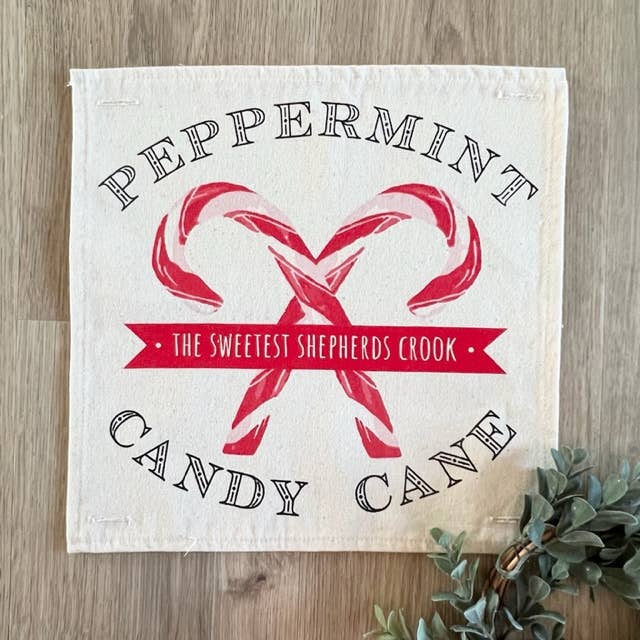 SQUARE PANEL ONLY: Christmas Shepard Peppermint CANDY CANE