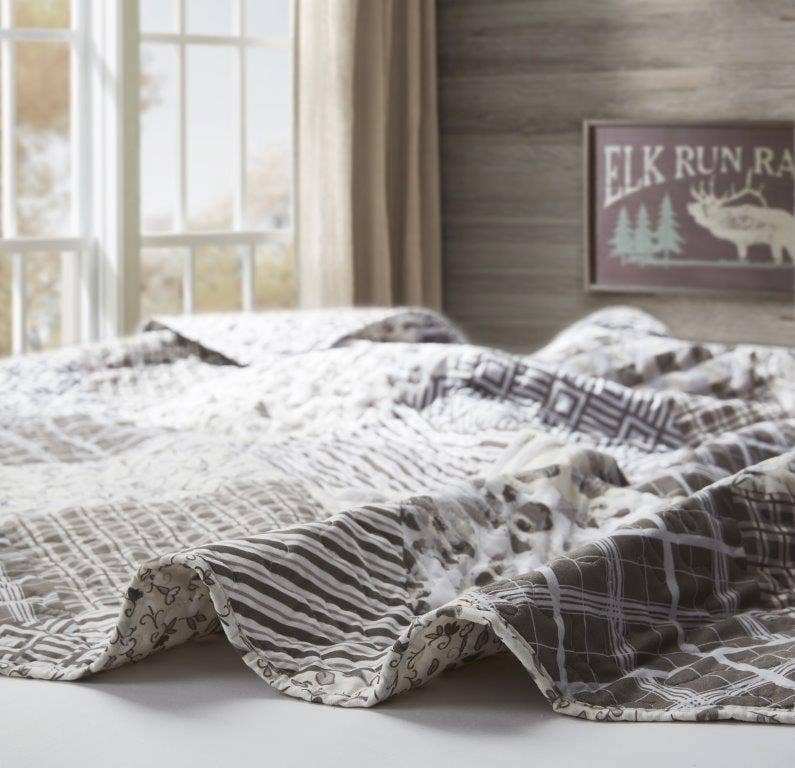 Charming Grays Patchwork Quilted Throw