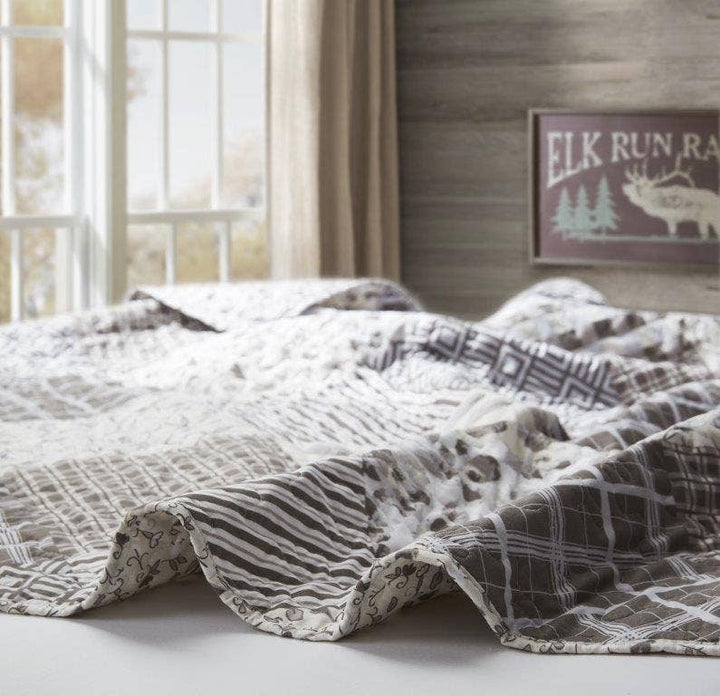 Charming Grays Patchwork Quilted Throw