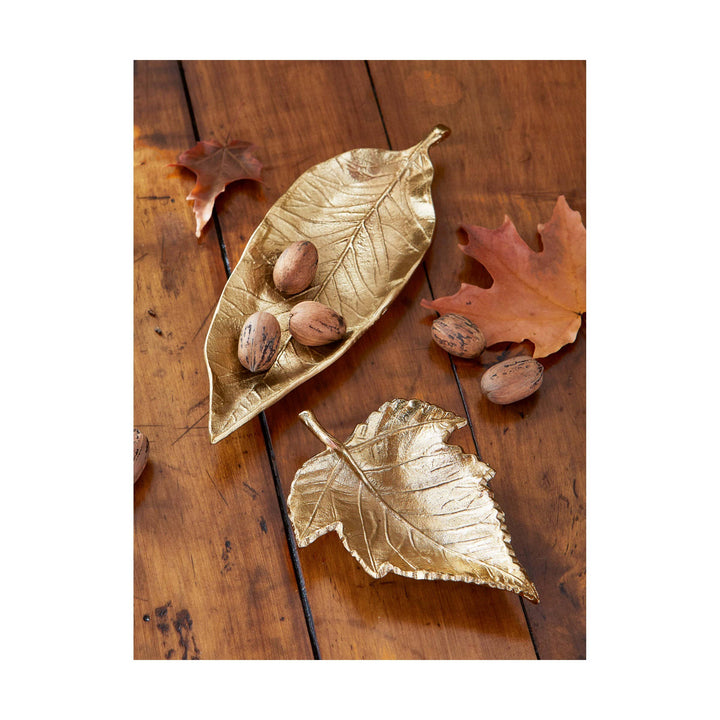 Maple Leaf Dish Antique Gold Aluminum Fall