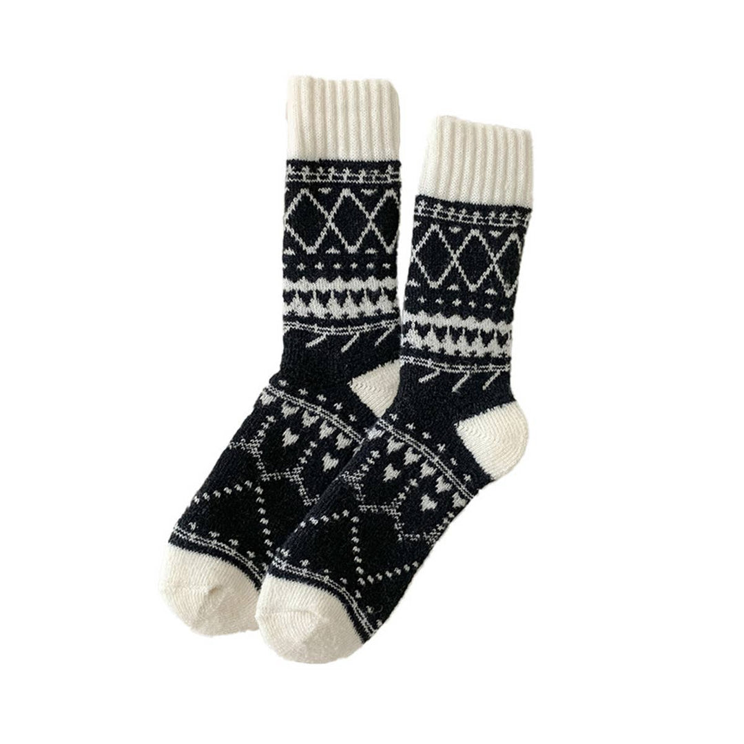 Extra Thick Wool Fair Isle Slouchy Socks_CWMS03217