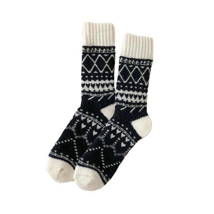 Extra Thick Wool Fair Isle Slouchy Socks_CWMS03217