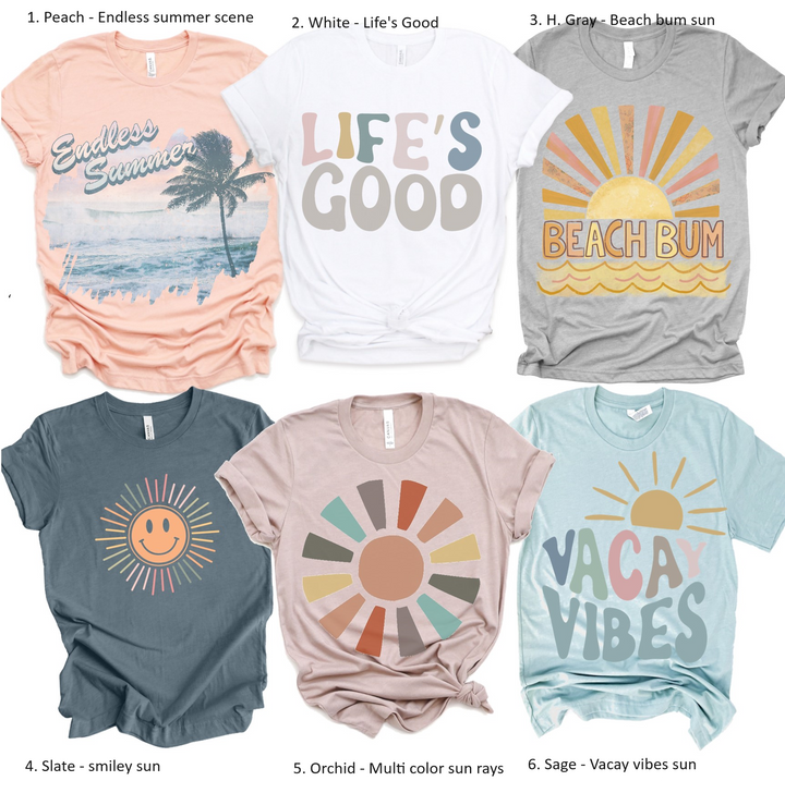 Summer vibes Sunshine Vintage Endless Sun Smiley Graphic Tee