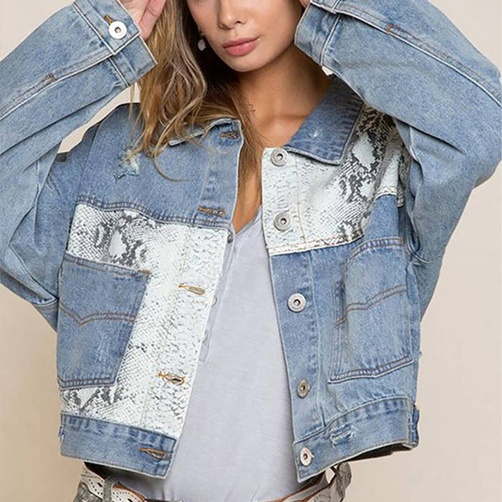 Fashion Leopard Print Ripped Jean Jacket_CWOCO1193
