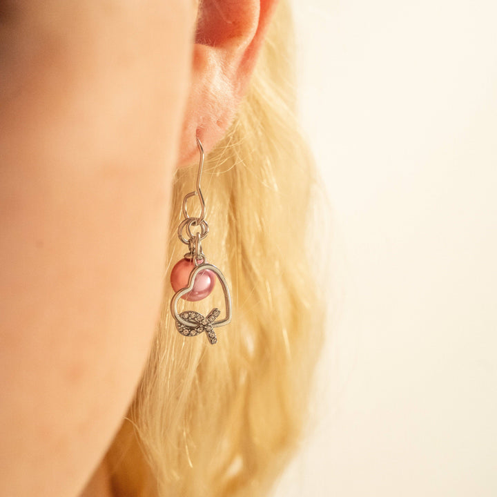 18K Gold PVD Stainless Steel Pink Pearl Charm