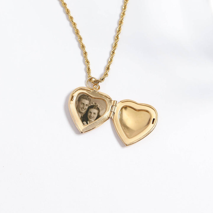 18K Gold PVD Stainless Steel Rose Heart Locket