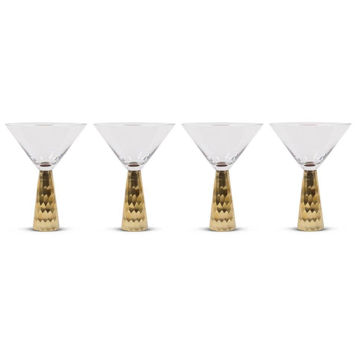 Gold Hammered Martini Glass