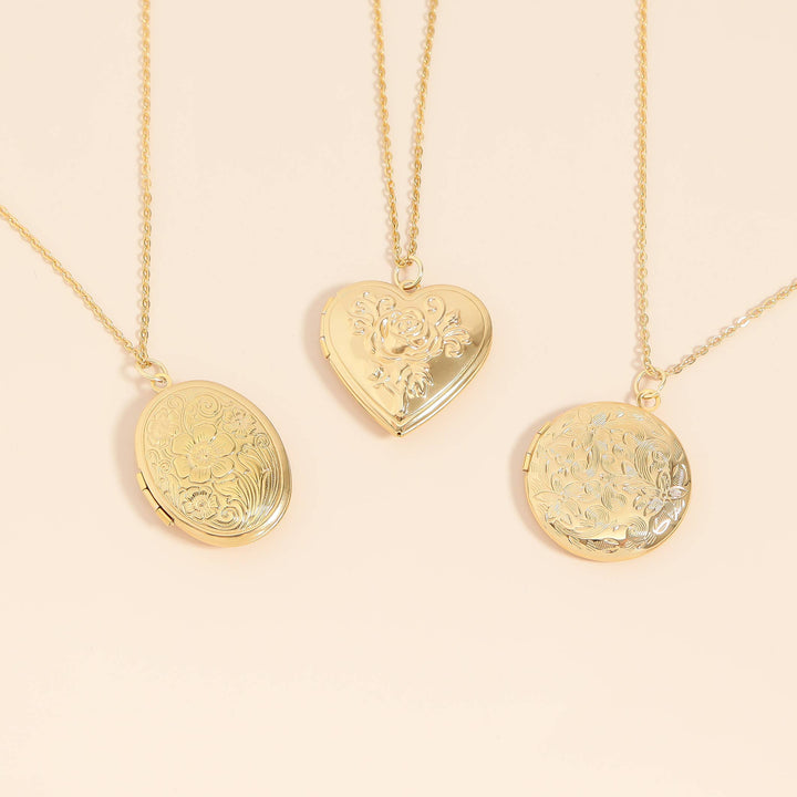 18K Gold PVD Stainless Steel Rose Heart Locket