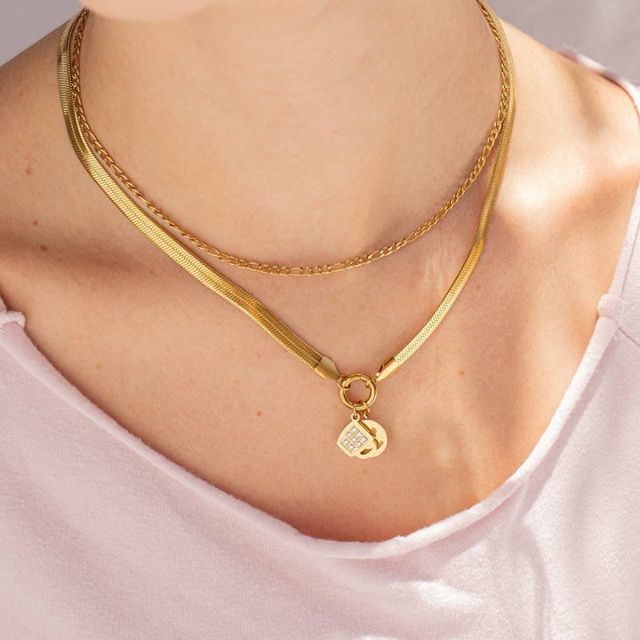 18K Gold PVD Stainless Steel CZ Coffee Cup Charm