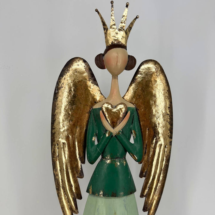 Serene Metal Angel w/ Heart 30.75"