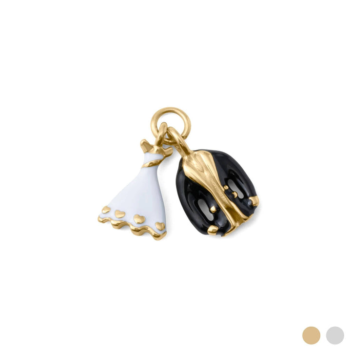 18K Gold PVD Stainless Steel Bride and Groom Charm
