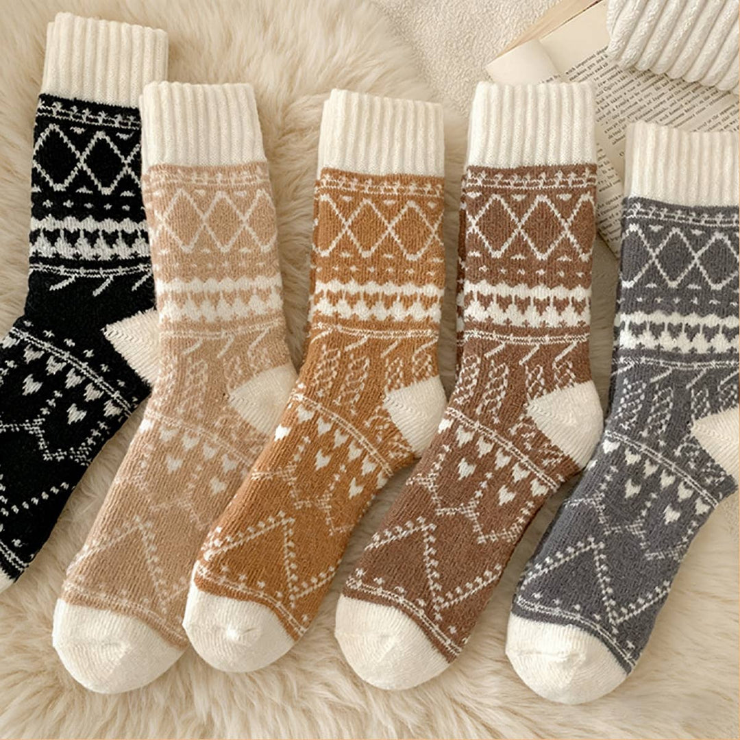 Extra Thick Wool Fair Isle Slouchy Socks_CWMS03217