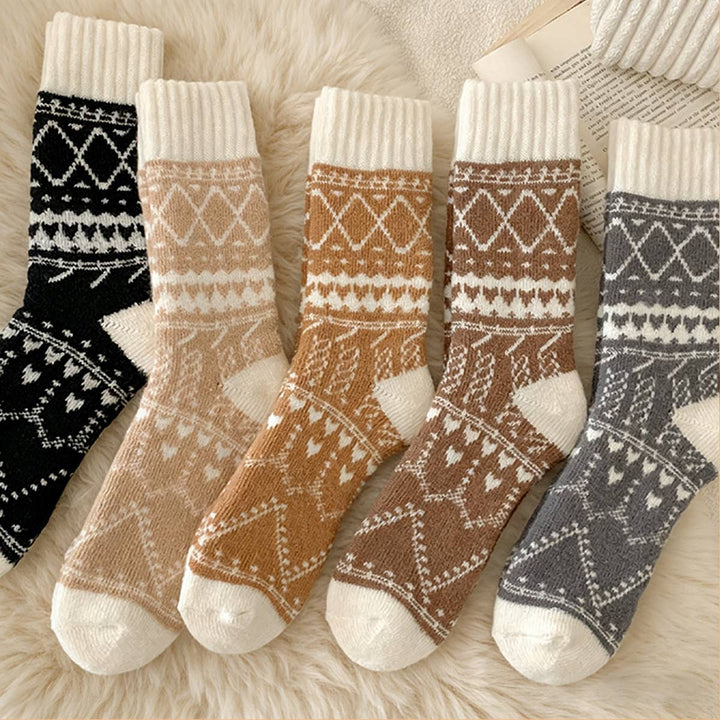 Extra Thick Wool Fair Isle Slouchy Socks_CWMS03217