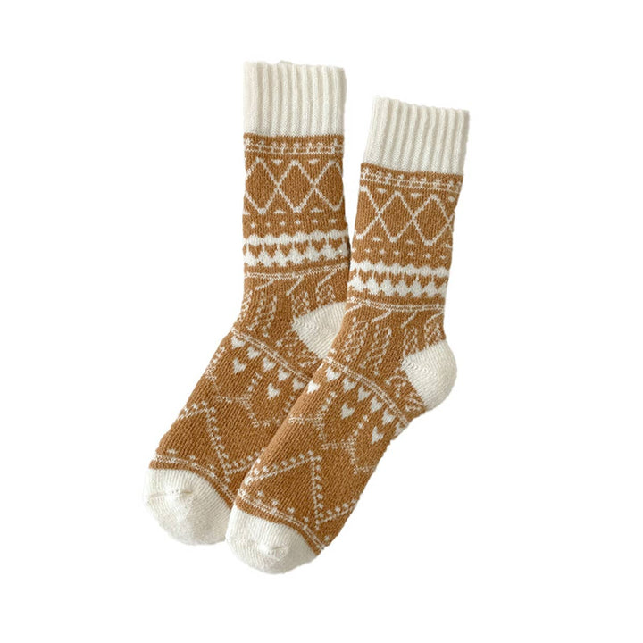 Extra Thick Wool Fair Isle Slouchy Socks_CWMS03217