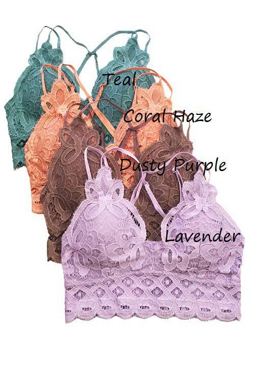 Plus Size Scalloped Lace Cami Bralette