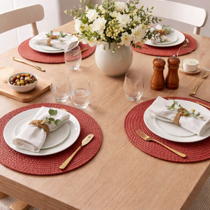 Hemp Braided Placemat Burnt Sienna Everyday