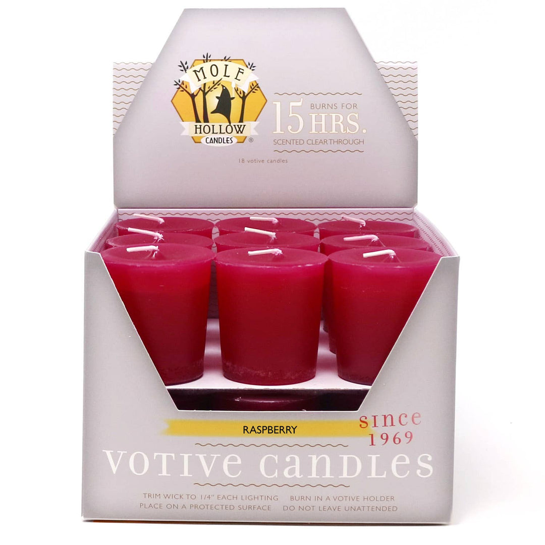 Raspberry Scented Votive Candles, Made in USA