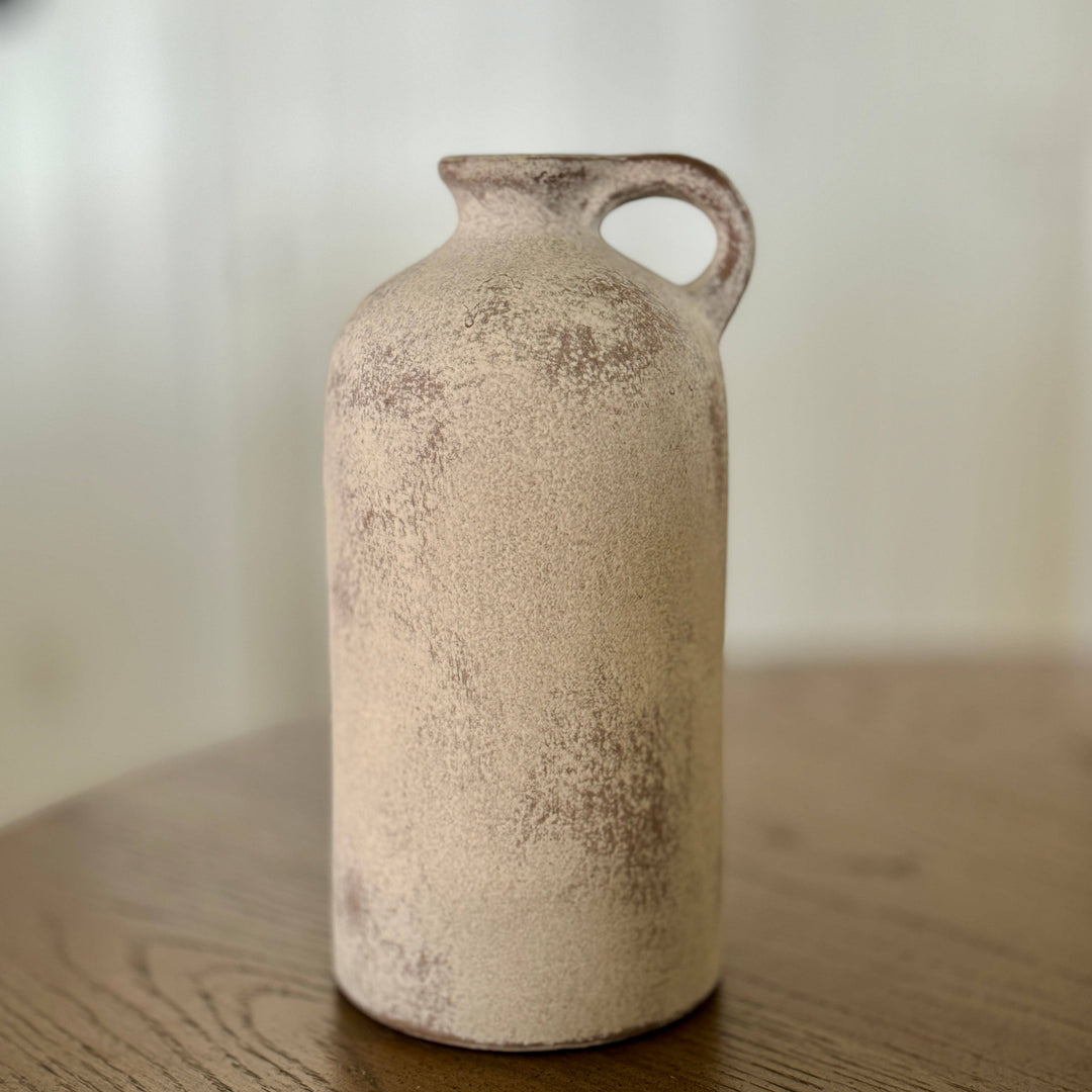 CA-5280 - Large White Single Handle Vase