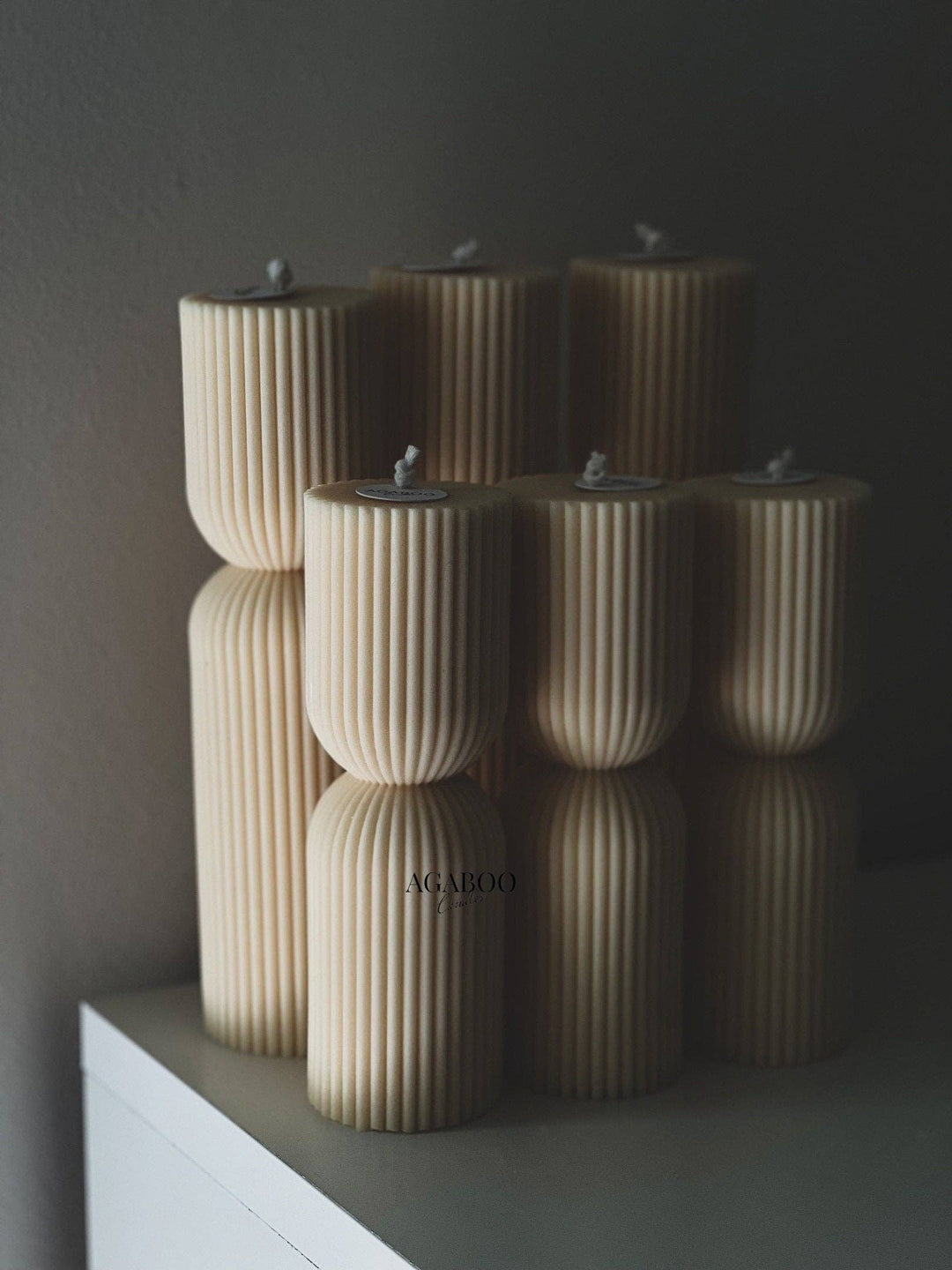 Ribbed Pillar Candle