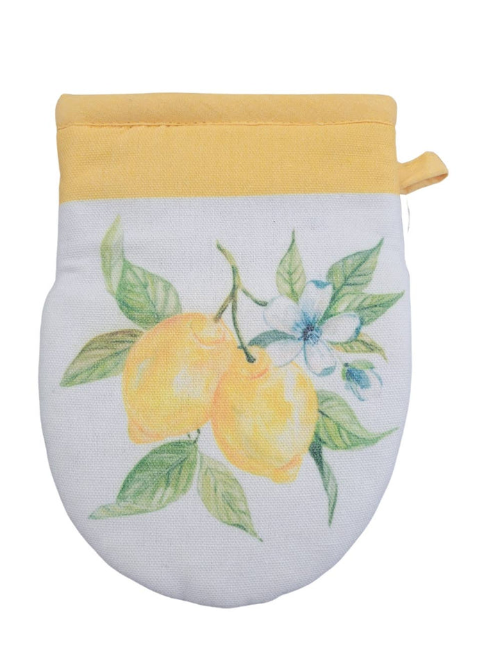 "Lemon Zest" Floral-Themed Grabber Mitt