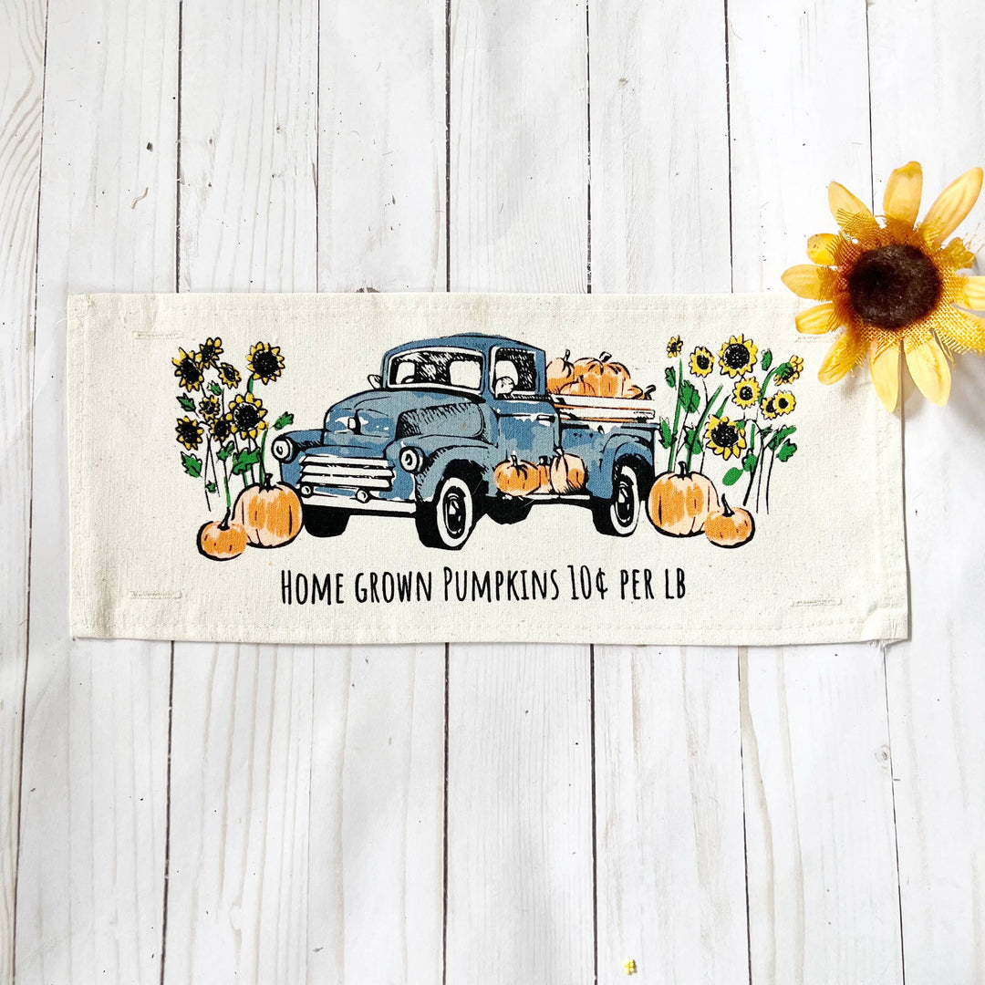 PANEL ONLY: Fall Autumn, VINTAGE PUMPKIN TRUCK