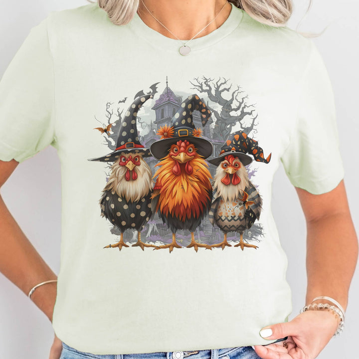 Halloween Chicken Witches Farm Halloween Graphic Tee