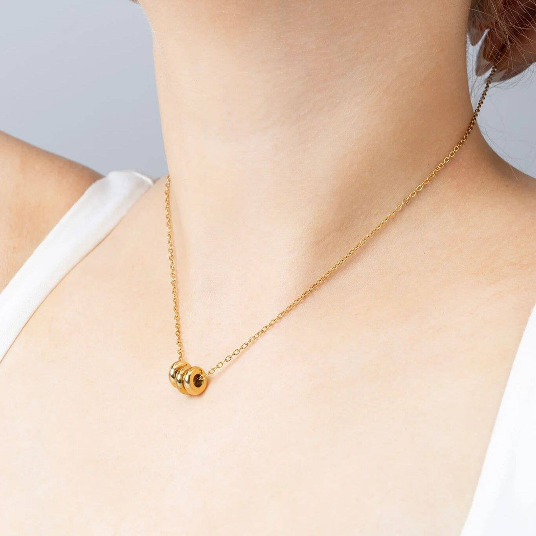 18K Gold PVD Stainless Steel Rounded Spacer Bead