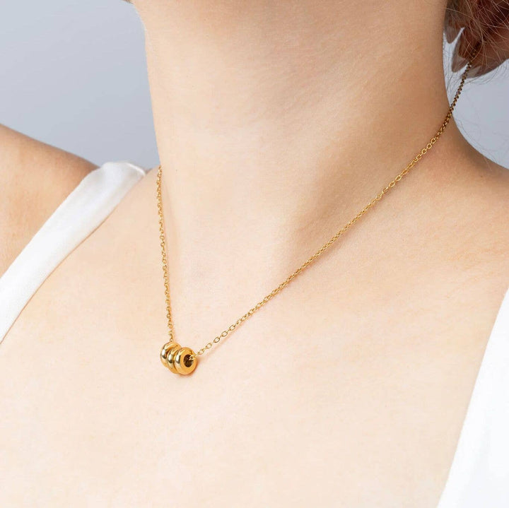 18K Gold PVD Stainless Steel Rounded Spacer Bead