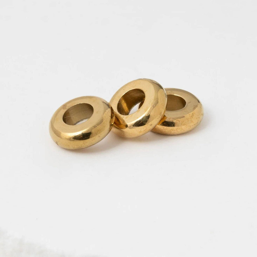 18K Gold PVD Stainless Steel Rounded Spacer Bead