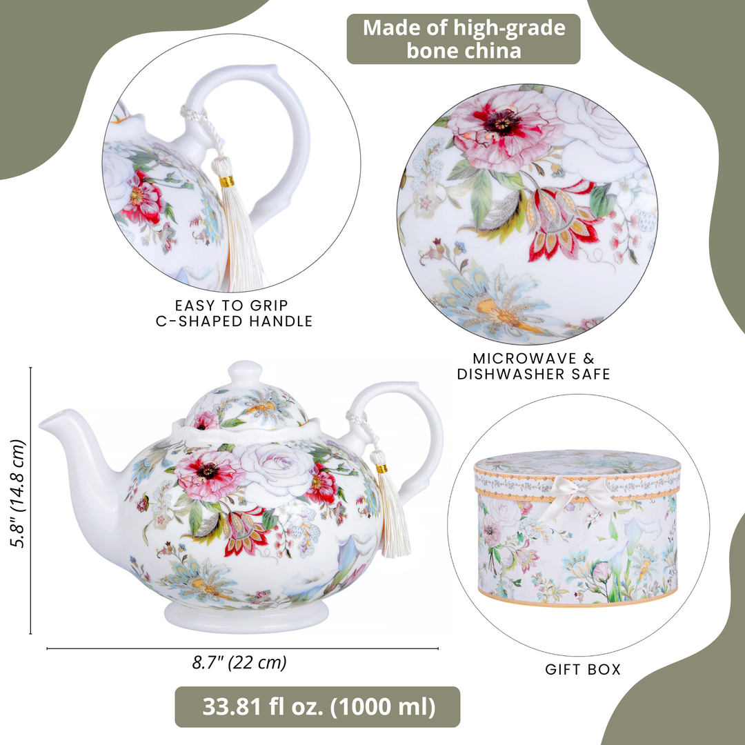 Dream Garden Porcelain Teapot in Gift Box