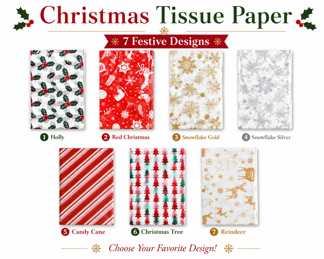 Christmas Tissue Paper – Available in 7 Styles