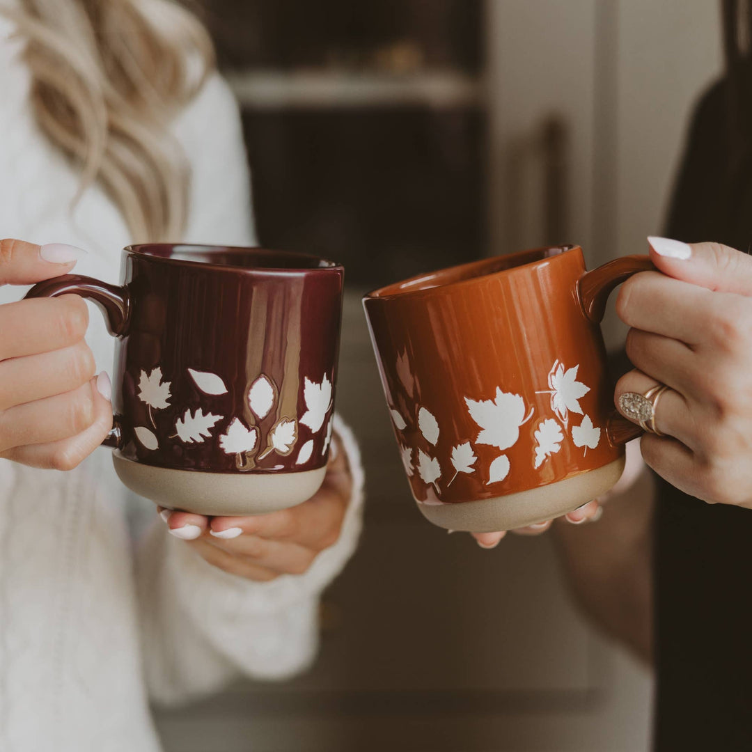 *NEW* Brown Fall Leaves Stoneware Mug - Fall Decor &amp; Gifts