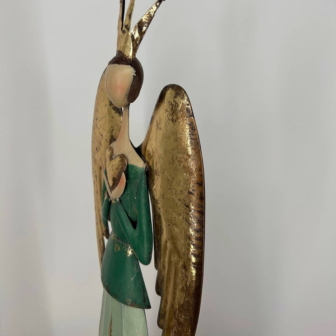 Serene Metal Angel w/ Heart 30.75"