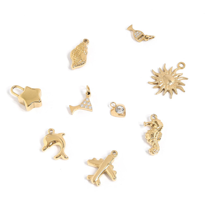 18K Gold PVD Stainless Steel Dolphin Charm