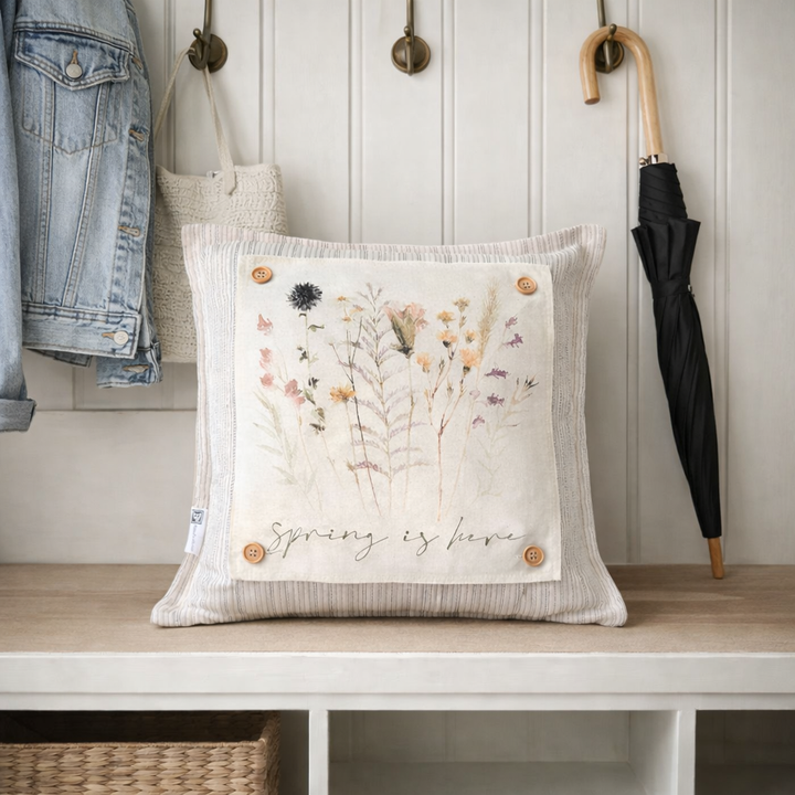 SQUARE PANEL ONLY: Pastel Water Color PRESSED FLOWERS