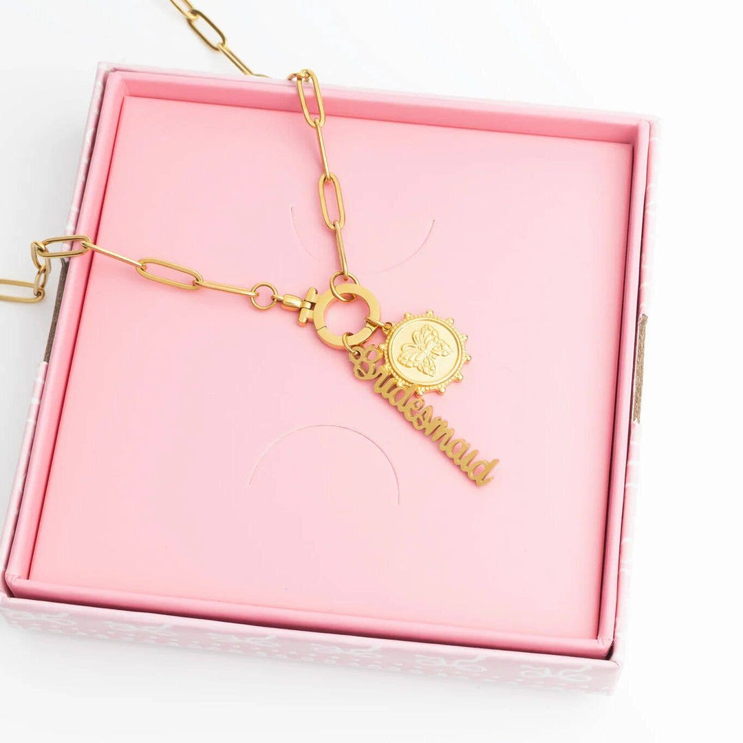 18K Gold PVD Stainless Steel Wifey or Bridesmaid Charms