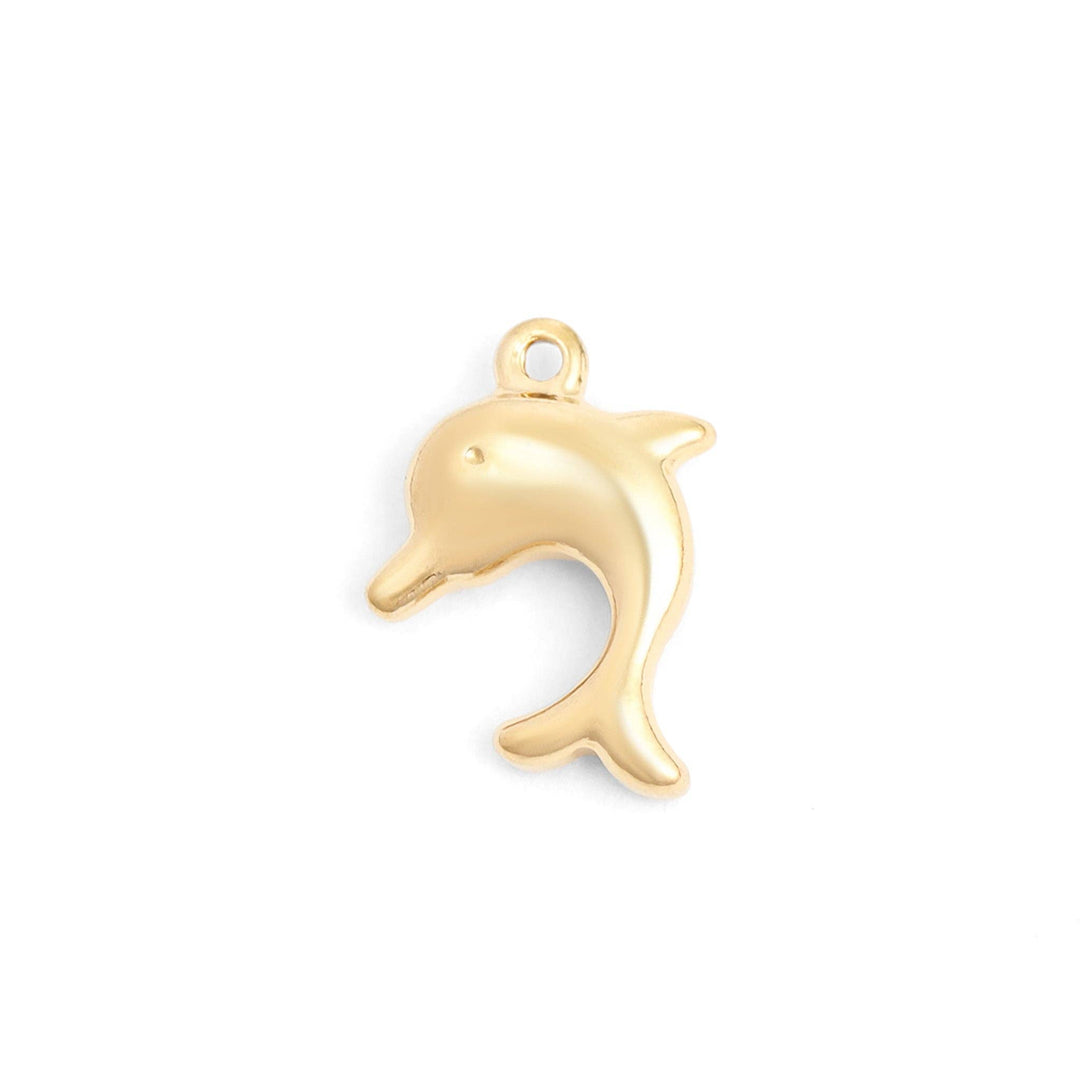 18K Gold PVD Stainless Steel Dolphin Charm