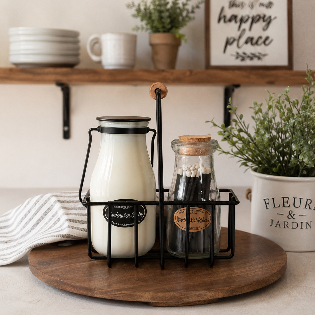 Candle &amp; Matchstick Metal Holder by Milkhouse Candle Co