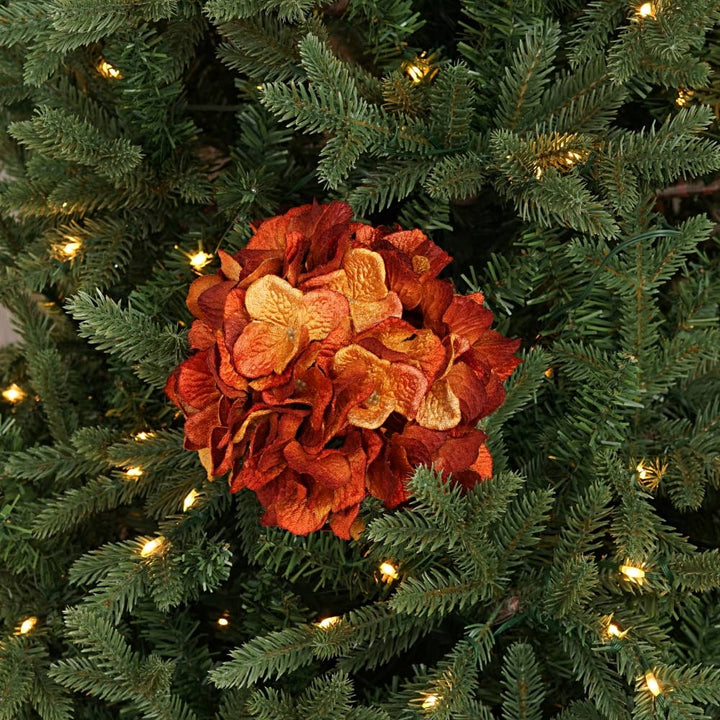32006-11inLx5inD Hydrangea Head-ORANGE