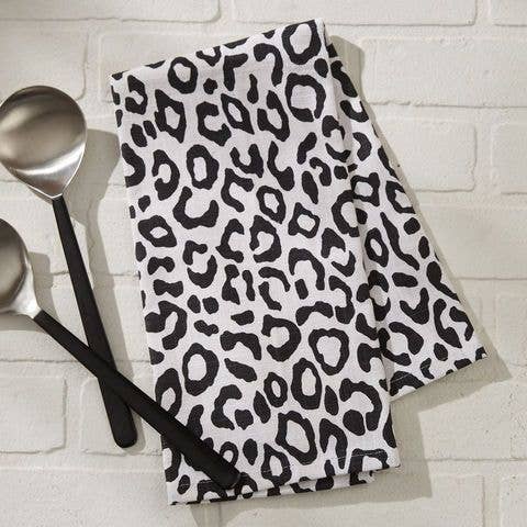 Safari Leopard Printed Towel - Black