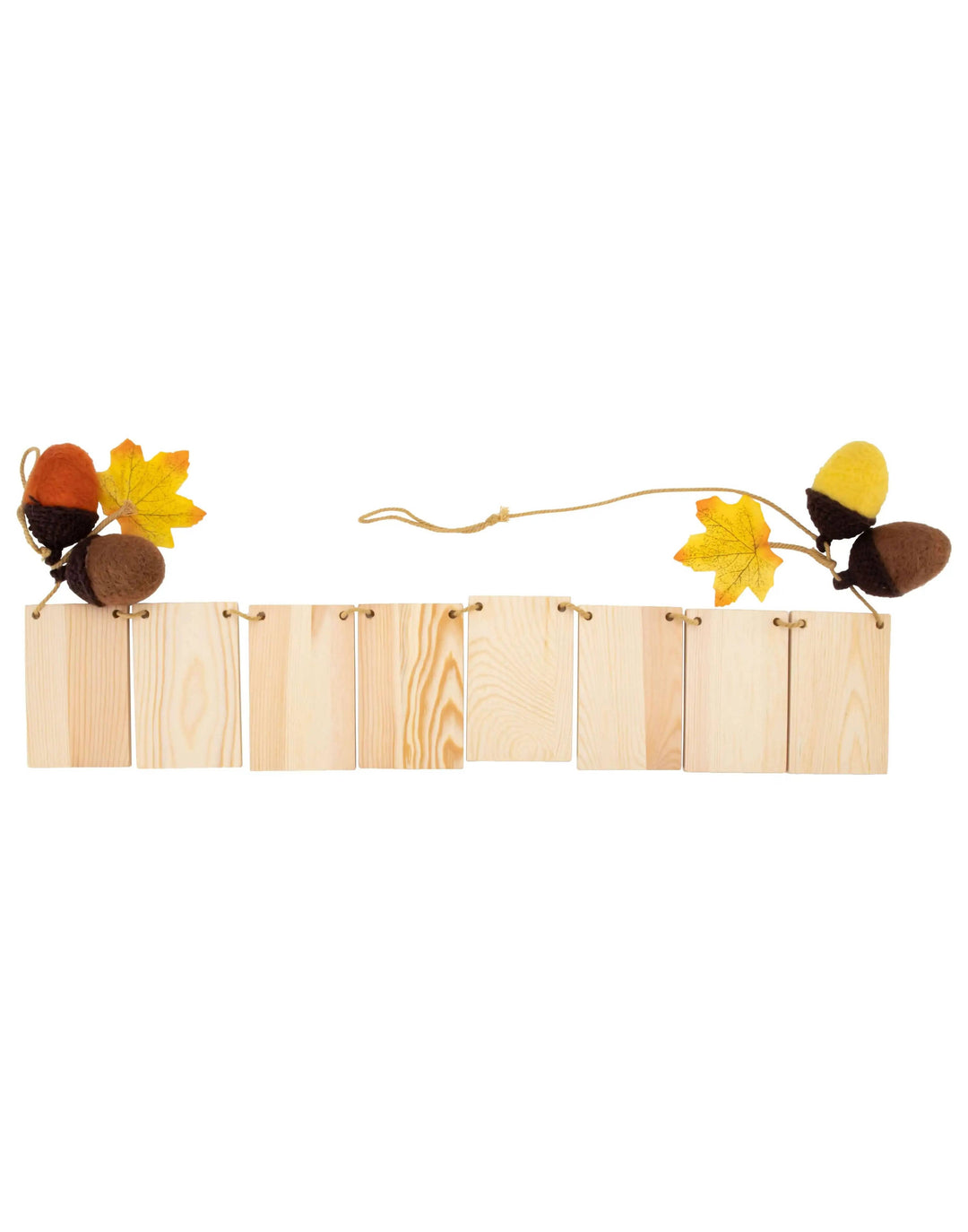 Rae Dunn “Thankful” Wooden Autumn Garland with Felt Acorns