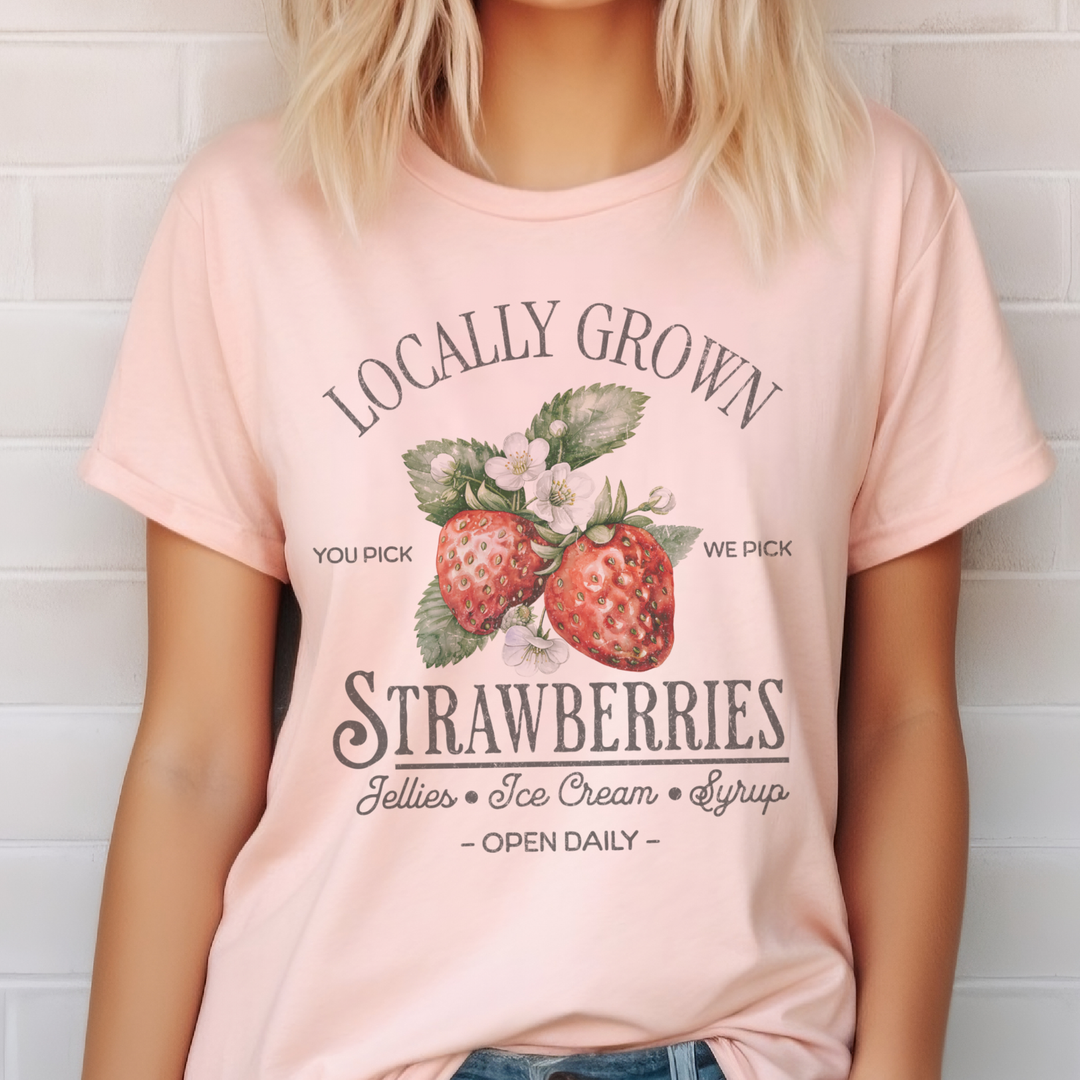 Strawberry Locally Grown Garden Farmers Market Graphic Tee