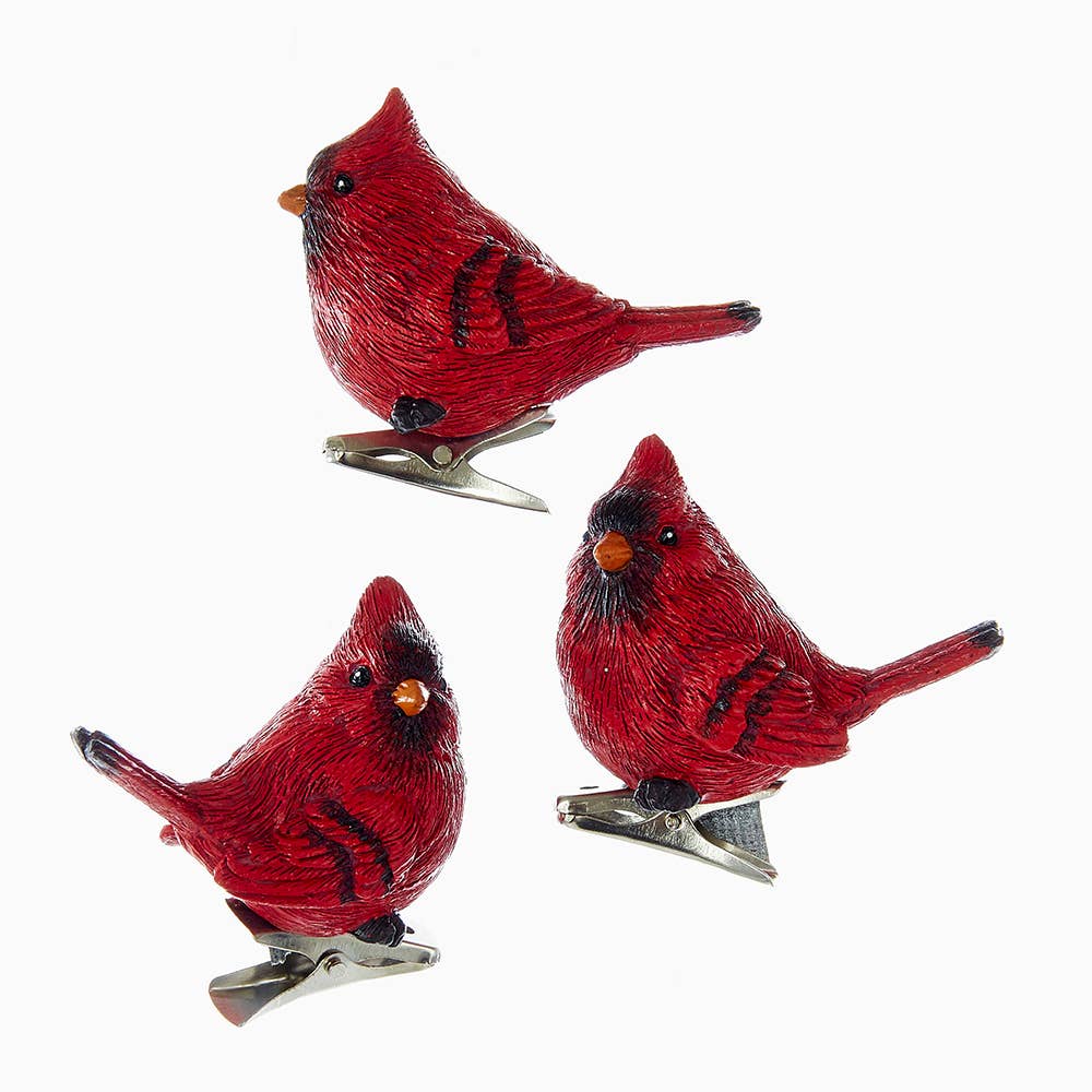 2.5"POLYESTR CARDINAL W/CLIP ORNAMENT 3A