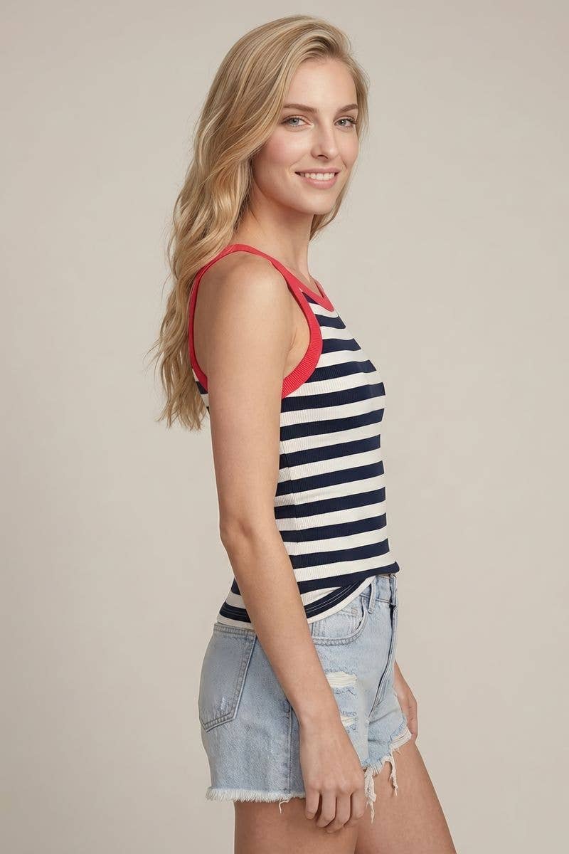 4TH OF JULY STRIPE TANK - 43418T