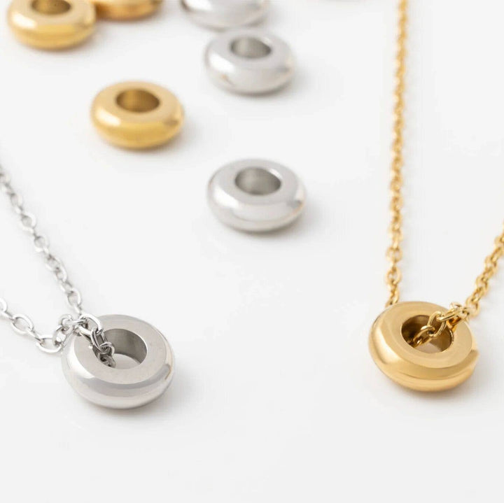 18K Gold PVD Stainless Steel Rounded Spacer Bead