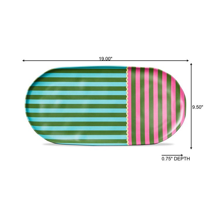 Cabana Stripe Melamine Platter Multi Summer