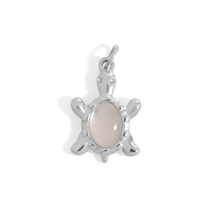 18K Gold PVD Stainless Steel Mother Of Pearl Turtle Charm