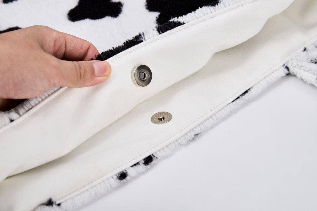 Cow Print Faux Fur Tote Bag
